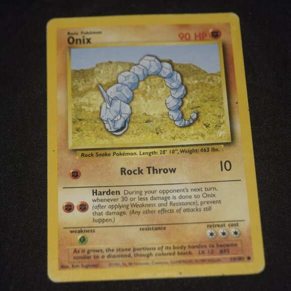 Onix 56/102 Base Set Unlimited 1999 Pokemon Card-LP - Picture 1 of 6